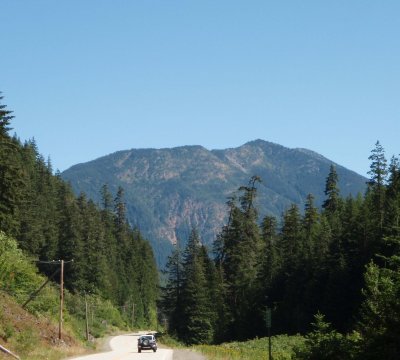 looking back down the road