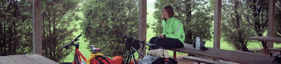 Waiting out the rain under the picnic shelter, Beverly Community Centre