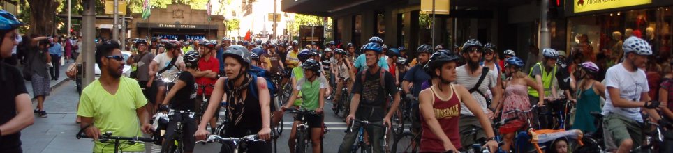 Critical Mass Sydney, passing St James Station