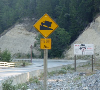 Leaving Radium, the climb begins