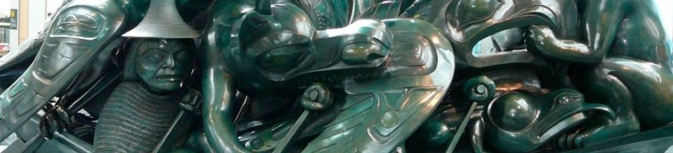 The Spirit of Haida Gwaii (Jade Conoe), by Bill Reid. Vancouver International Aiaport.