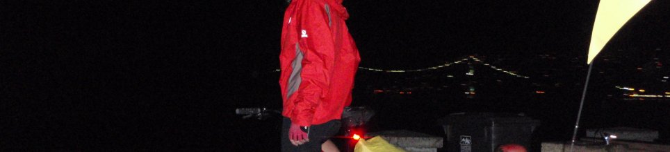 Stanley Park Seawall, Lions Gate Bridge in background, the night before