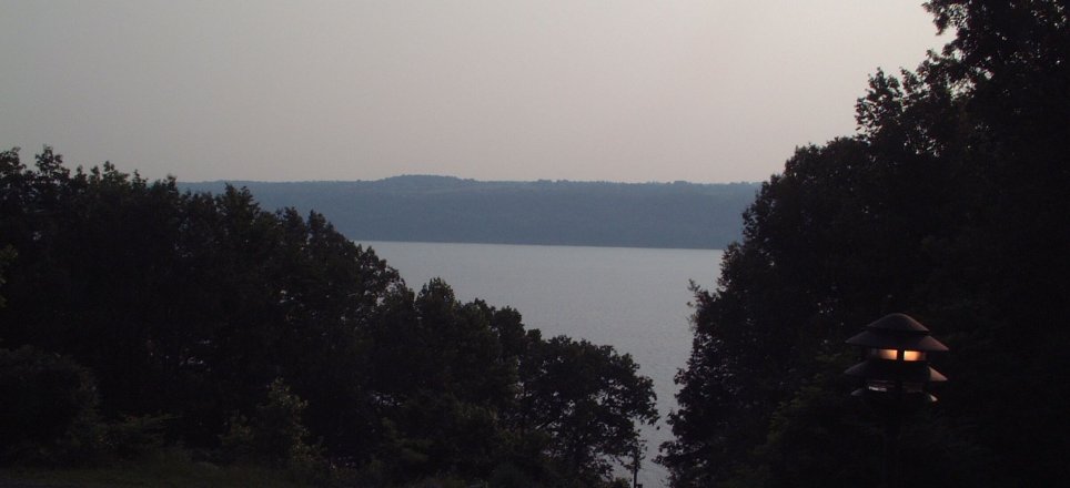 Cayuga Lake, shortly after dawn, looking east.